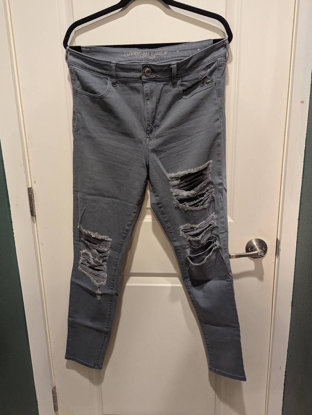 American Eagle Outfitters Women's Hi-Rise Super Stretch Jeggings - Gray 14R